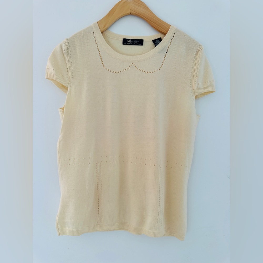 EUC vintage Lord & Taylor Cap Sleeve Merino Wool Sweater
